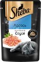 Корм консервированный для взрослых кошек SHEBA ломтики в соусе с лососем, 75г