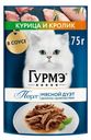 Влажный корм для кошек Гурмэ Перл Мясной Дуэт с курицей и кроликом, 75г