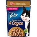 Корм для взрослых кошек влажный Felix Sensations Индейка в соусе со вкусом бекона, 75 г