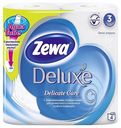 Туалетная бумага Zewa Deluxe Белая 3-слойная, 4 рулона