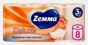 Туалетная бумага Персиковая Deluxe Zemma 8 рулонов 3 слоя