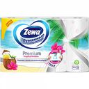 Полотенца бумажные Zewa Premium Декор с тиснением и цветным рисунком 2 слоя, 4 рулона