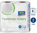 aro Туалетная бумага белая 2-слойная, 4 рулона