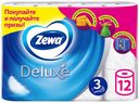 Туалетная бумага Zewa Deluxe Белая 3 слоя 12 рулонов