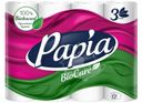 Бумага туалетная Papia BioCare белая с тиснением и перфорацией 12рулонов