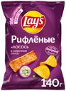 Чипсы картофельные Lay's Рифленые Сливочный лосось 140г