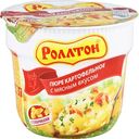 Пюре картофельное быстрого приготовления Роллтон с Мясным вкусом с сухариками, 40 г