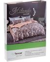 Комплект постельного белья 2-спальный Milando Лозы тенсель цвет: какао/серый/приглушённый оранжевый, 4 предмета