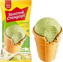 Пломбир Золотой стандарт со вкусом фисташки в вафельном стаканчике с глазурью 12% БЗМЖ 90г