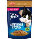 Felix Аппетитные кусочки. Корм консервированный полнорационный для взрослых кошек, с индейкой в желе, 75 г