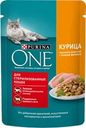 Корм влажный для взрослых кошек PURINA ONE Sterilised с курицей и зеленой фасолью в соусе, 75г