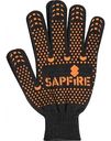 Перчатки трикотажные Sapfire Professional стандартные с ПВХ цвет: чёрный