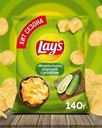 Чипсы, Lay's, малосольные огурчики с укропом, 140 г