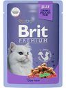 Влажный корм для кошек Brit Premium треска в желе, 85г