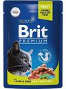Влажный корм для стерилизованных кошек Brit Premium Ягненок и говядина в соусе, 85 г