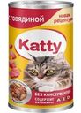 Корм влажный Katty с говядиной для взрослых кошек 415г