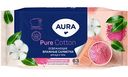 Влажные салфетки для рук и тела освежающие Aura Pure Cotton, 63шт.