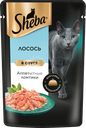 Корм консервированный для взрослых кошек SHEBA ломтики в соусе с лососем, 75г