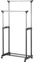 Вешалка напольная двойная Maxus с полкой для обуви металлическая, 83×43×168см