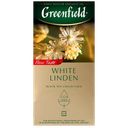 Чай GREENFIELD черный-зеленый, White Linden с липой, 25 пакетиков