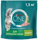 Сухой корм Purina One с индейкой-злаками для домашних кошек 1,5 кг