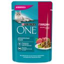 PURINA ONE® (ПУРИНА УАН) Корм консервированный полнорационный для взрослых кошек, с говядиной высокого качества и морковью, 75 гр