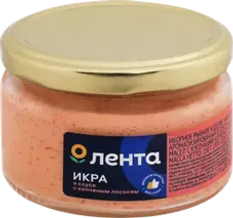 Икра рыбная ЛЕНТА с кусочками копченой горбуши/копченого лосося, в соусе