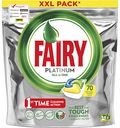 Капсулы для посудомоечных машин Fairy Platinum All in One лимон, 70 шт.