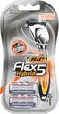 Бритва мужская-ручка + 2 сменные кассеты «Flex 5 Hybrid» Bic