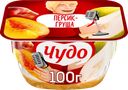 Десерт творожный ЧУДО Творожок взбитый двухслойный Персик, груша 4,2%, без змж, 100г