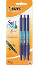 Набор ручек шариковых Bic Soft Feel Fine , синих, 3 шт.