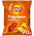 Чипсы картофельные Lays со вкусом Паприка рифленые, 70г