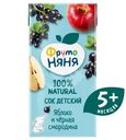 Сок ФрутоНяня яблочно-черносмородиновый осветлённый, 200мл