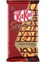 Шоколад молочный и тёмный декорированный Kit-Kat Senses Dark Orange Taste с хрустящей вафлей, 112 г