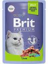 Влажный корм для взрослых кошек Brit Premium для взрослых кошек Ягненок в желе, 85 г