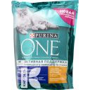 Корм PURINA ONE сухой с курицей и цельными злаками для кошек, 750г