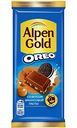 Шоколад молочный Alpen Gold Орео с начинкой со вкусом арахисовой пасты и кусочками печенья, 85 г