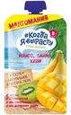 Пюре Когда Я Вырасту яблоко-манго-банан-киви гомогенизированное с 8 месяцев, 180г