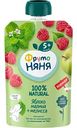 Пюре ФрутоНяня Яблоко, малина, мелисса, с 5 месяцев, 90 г