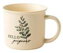 Кружка фарфоровая Листья с надписью в ассортименте, 355мл