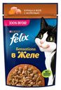 Влажный корм Felix Sensations курица в желе с морковью для кошек 75 г