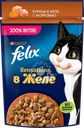 Корм влажный для взрослых кошек FELIX Sensations Курица в желе с морковью, 75г