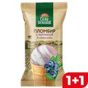 Мороженое СЕЛО ЗЕЛЕНОЕ пломбир Черника вафельный стаканчик, 70г