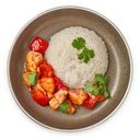 Курица с ананасом в кисло-сладком соусе и рисом Перекрёсток Select, 220г