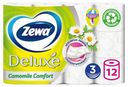 Туалетная бумага Zewa Deluxe Ромашка 3 слоя, 12 рулонов
