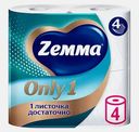 Туалетная бумага Zemma Only 1 4 рулона 4 слоя