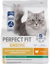 Корм сухой для взрослых кошек PERFECT FIT с индейкой, с чувствительным пищеварением, 1,2кг