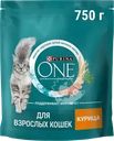 Корм сухой для взрослых кошек PURINA ONE Adult с курицей и цельными злаками