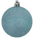 Ёлочное украшение Шар бирюзовый с блестками, 8см
