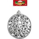 Ёлочное украшение круглое серебристое, 18см